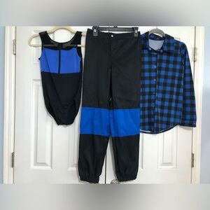 Weissman Dance costume three piece check shirt hip hop pants‎ jazz large child.
